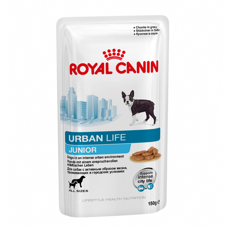 Royal Canin Urban Life Junior Кусочки паштета в соусе для щенков всех пород, живущих в городских условиях – интернет-магазин Ле’Муррр